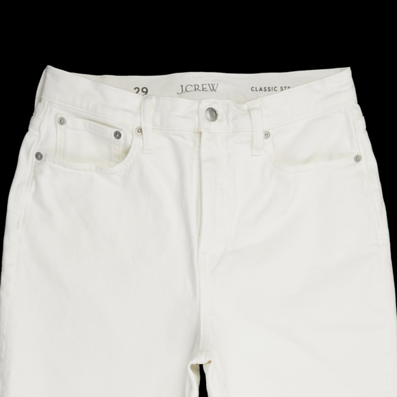 JCREW Size 29 Classic Straight Jean in White - $148 BX975 - Picture 6 of 8
